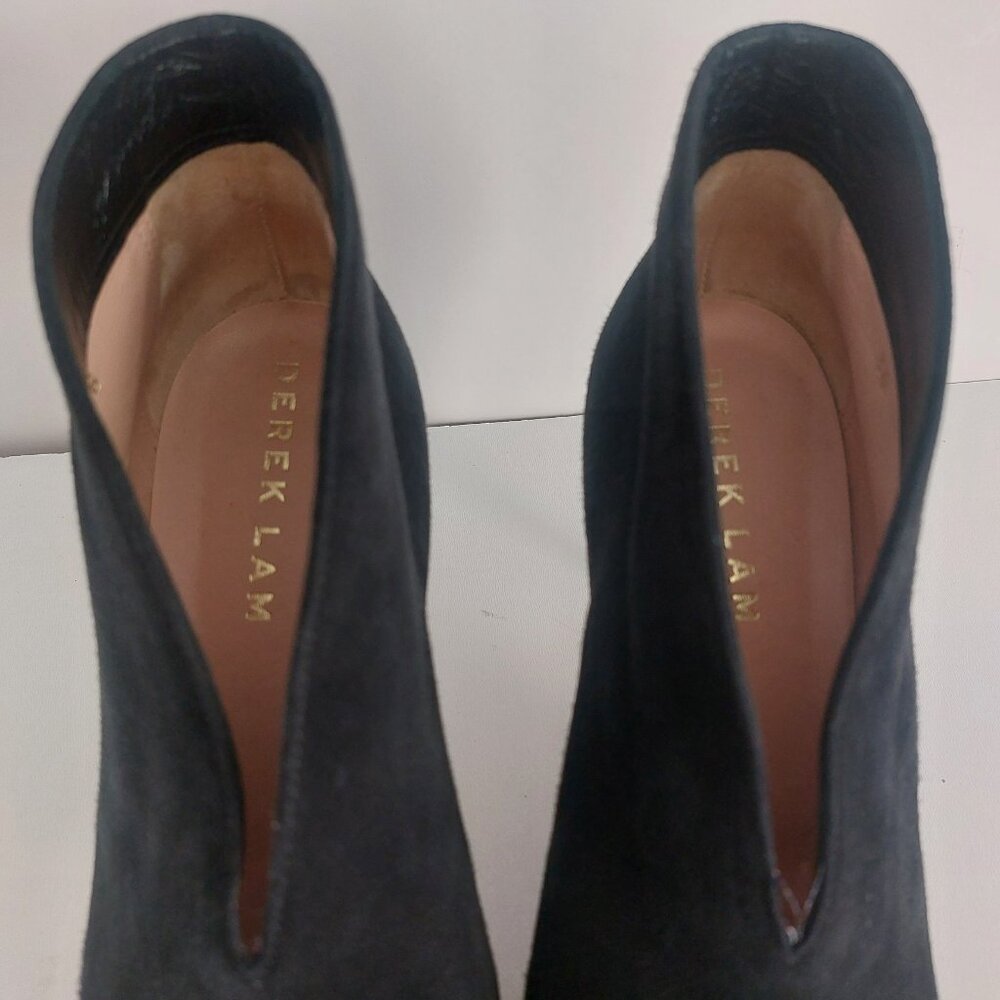 Derek Lam Ankle Boots 8 Black Suede Pointy Toe Heels Italian Cool Girl Designer - Picture 14 of 16